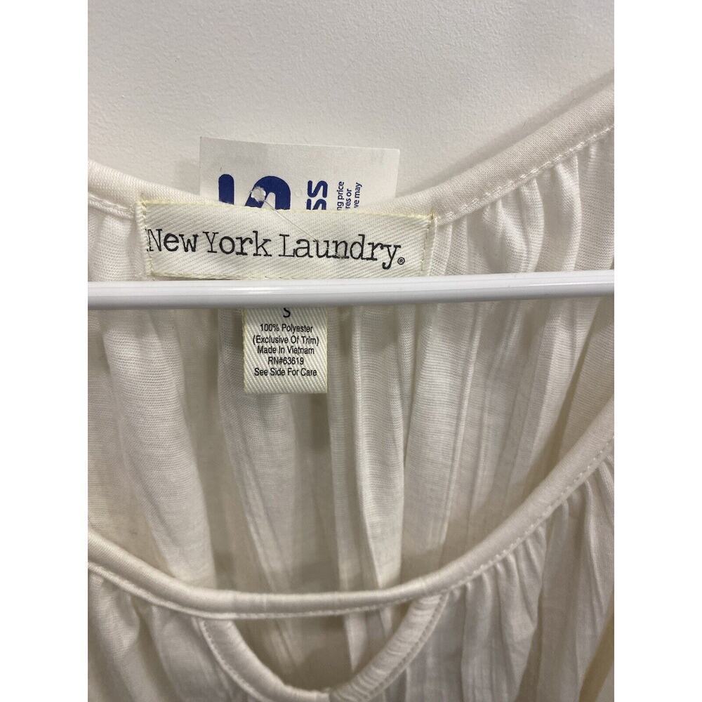 New York Laundry Off White Lace Cold Shoulder Bow Tie Front Key Hold Neck Small - Picture 4 of 5